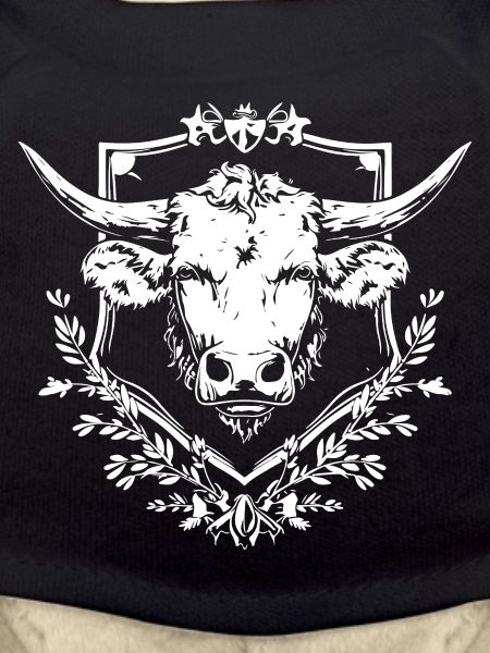 Cow in a laurel frame