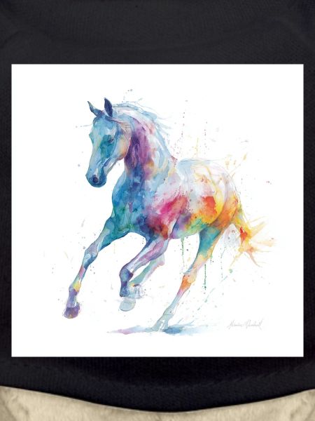 Regenbogen-Aquarellpferd in Bewegung