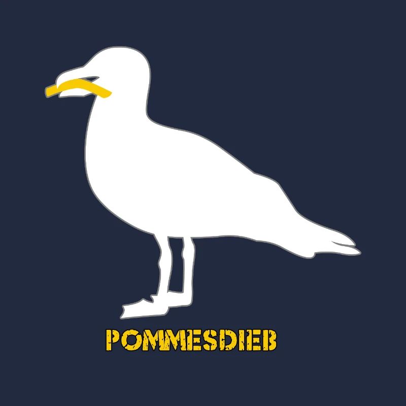 Pommesdieb Möwe - Weiß