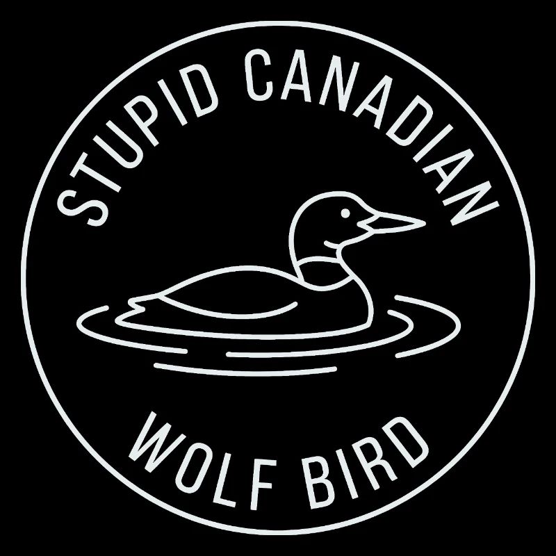 Blödes kanadisches Wolf-Vogel-Enten-Grafikdesign