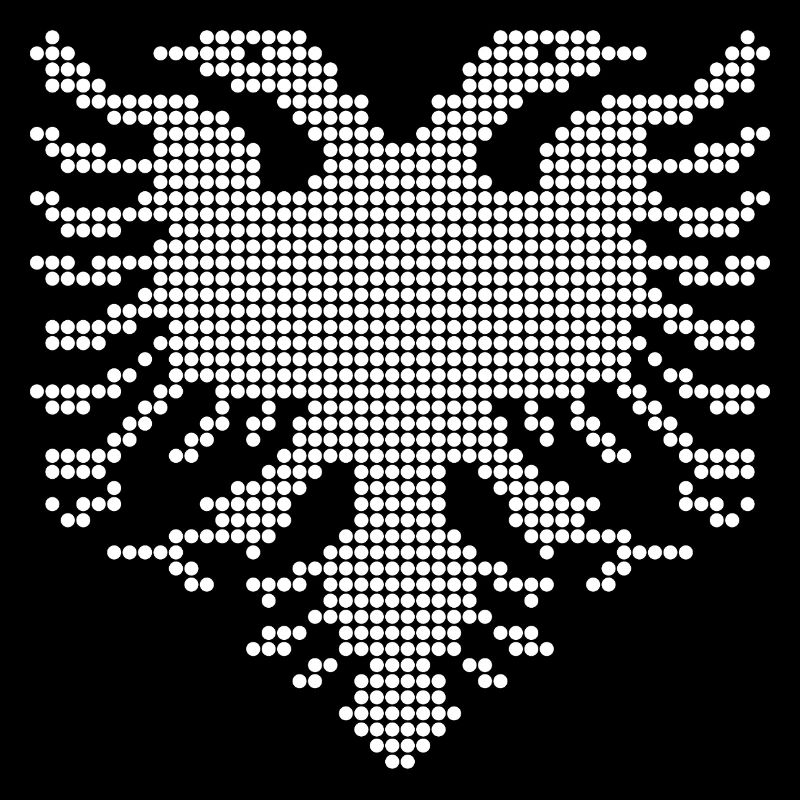 Albanisches Doppelkopf-Adler-Dotwork-Emblem