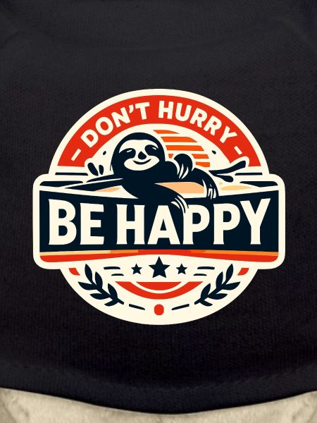 Don't Hurry Be Happy Sloth Retro