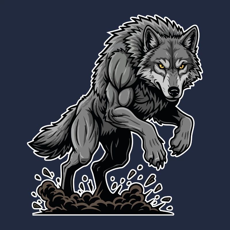 Loup Garou Puissant Course Mascotte Wolf