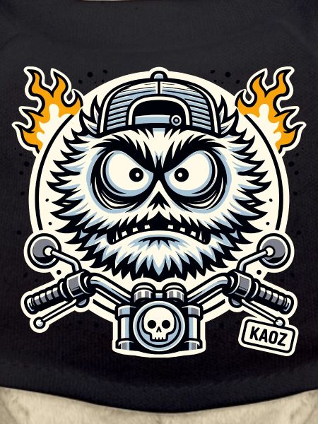 Biker Monster with Flame Engine