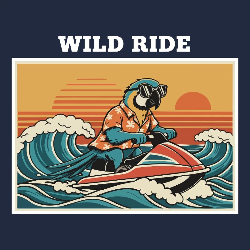 Retro Jet Ski Parrot "Wild Ride"