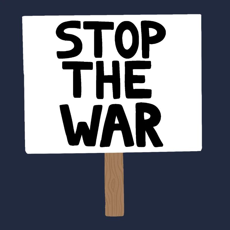 Stopp das Kriegsprotest-Schild