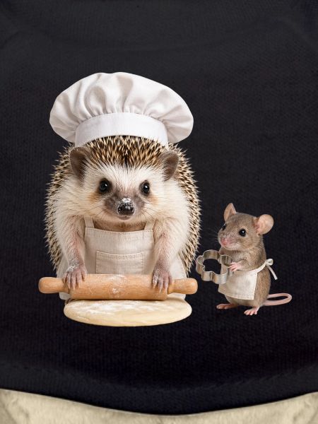 Hedgehog baker with mouse helper
