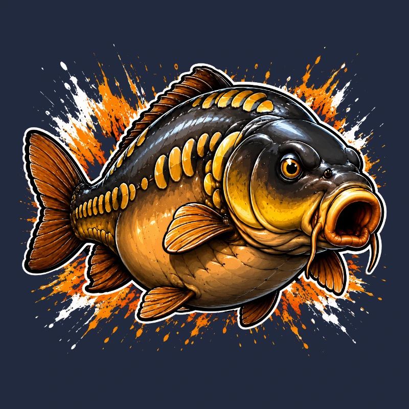 Explosives Spiegel-Karpfenfischen-Design