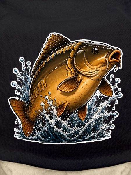 Spiegelkarpfen-Splash-Angel-Design