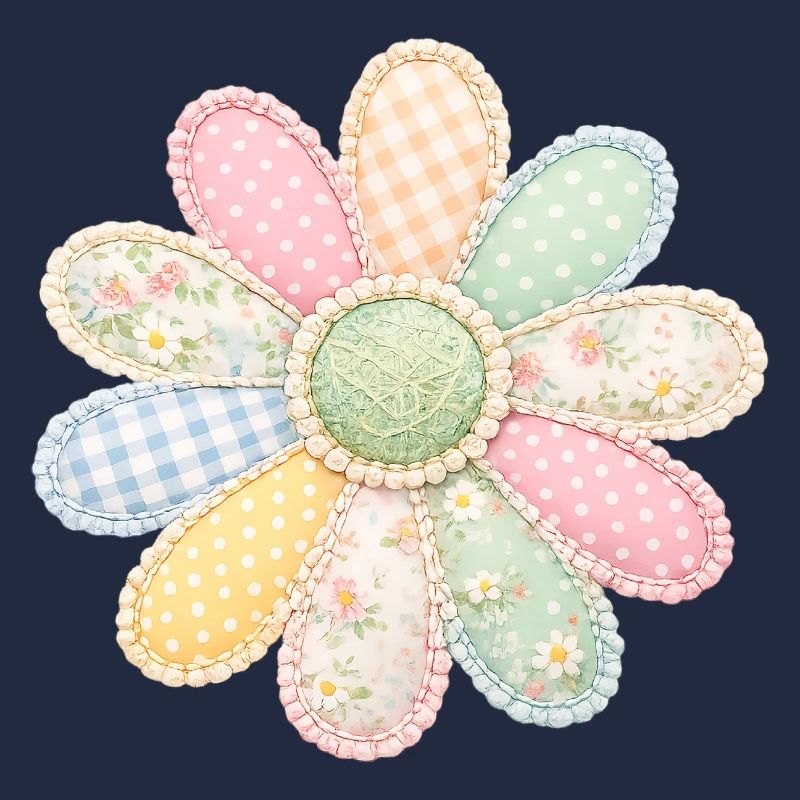 Bunte Blume Patchwork Vintage Cottagecore Design