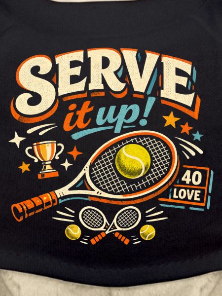 Motif rétro du tennis