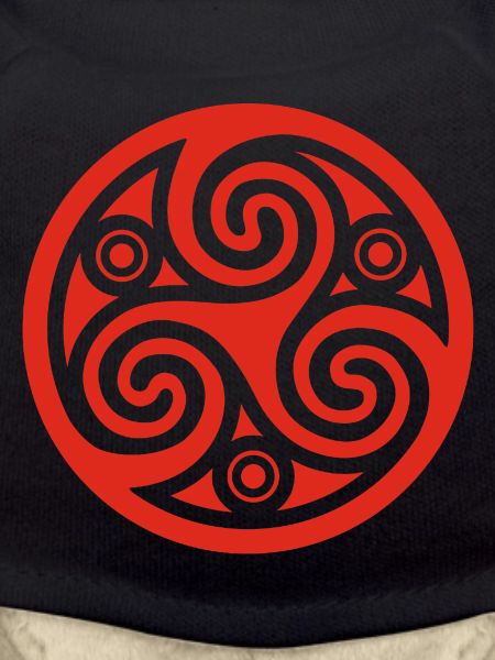 Celtic circle and spiral (red)