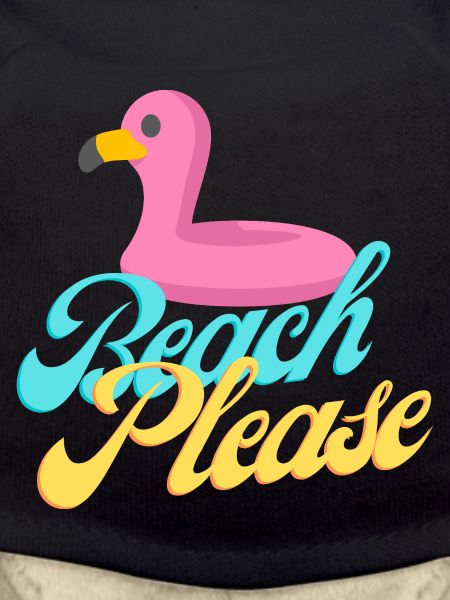Beach Please Flamingo Retro Tee