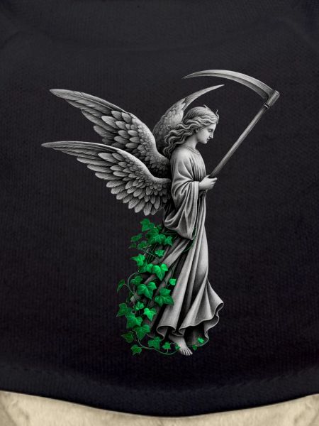Engel Statue mit Sense und Efeu