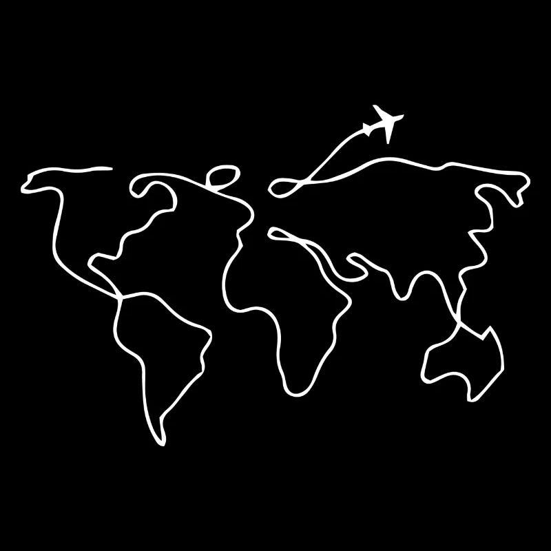 World map plane gift idea white