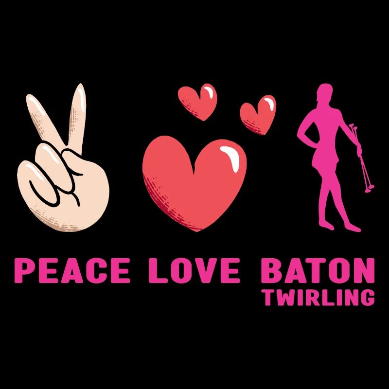 Baton Twirler Peace Love Baton Twirling