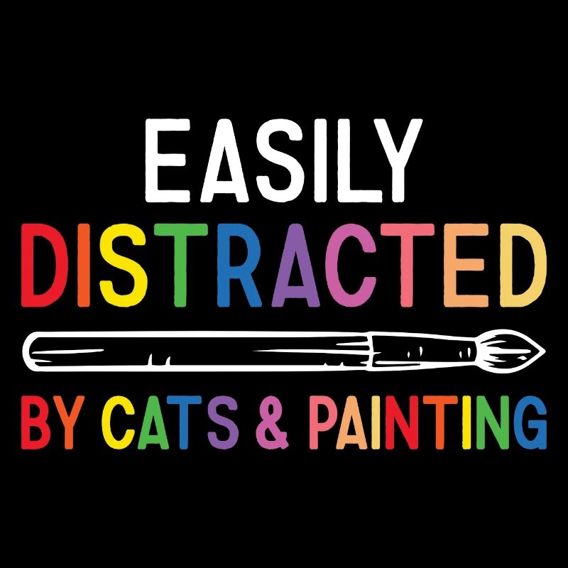 Painter Easily Distracted By Cats And Painting