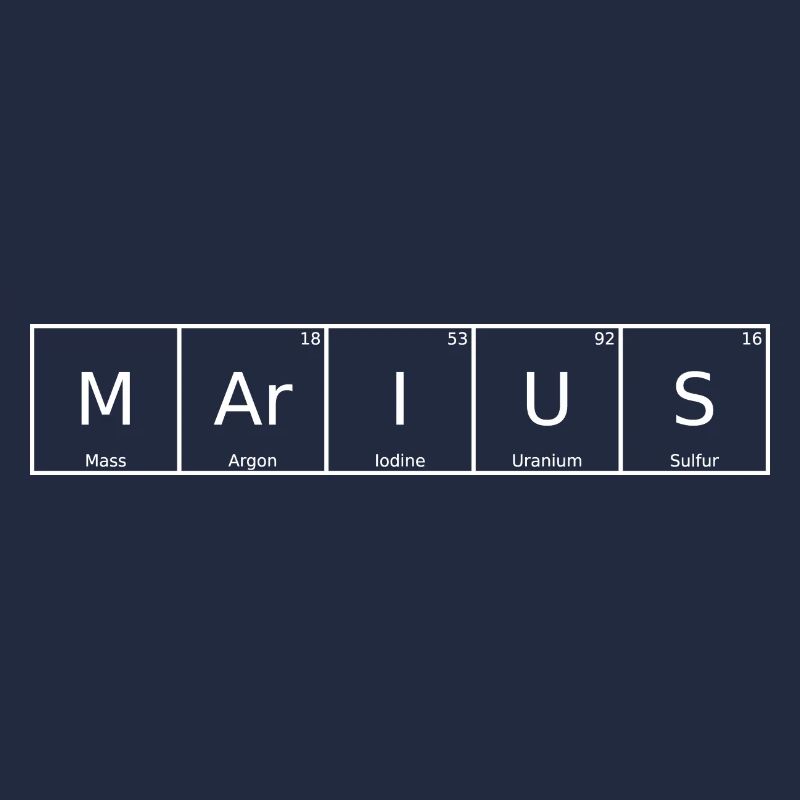 Marius Surname First name Chemistry Periodic Table Elements