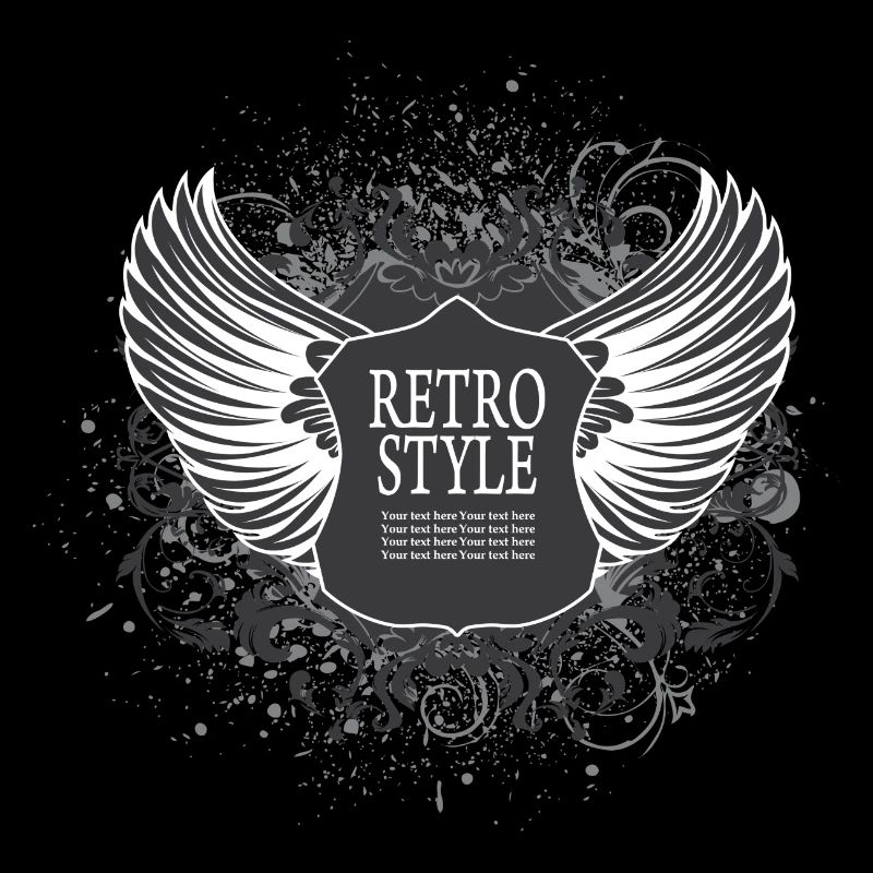 design logo les ailes retro style