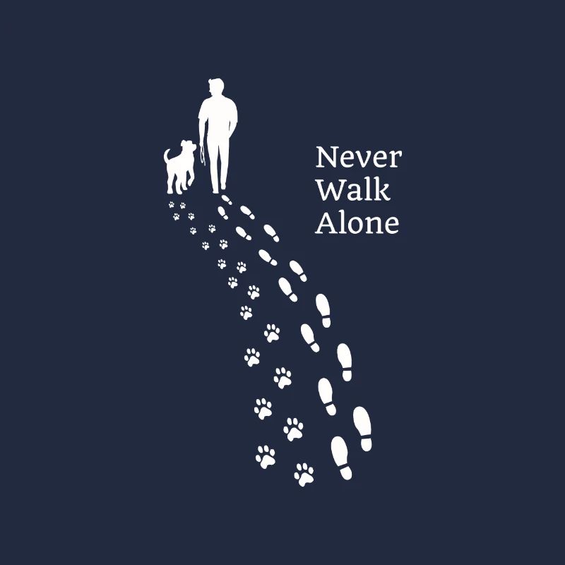 Hundepfote Never Walk Alone Hund Besitzer Geschenk