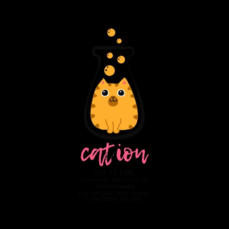 Cation Cat-Ion Cats Word Game Chemistry Physics Nerd