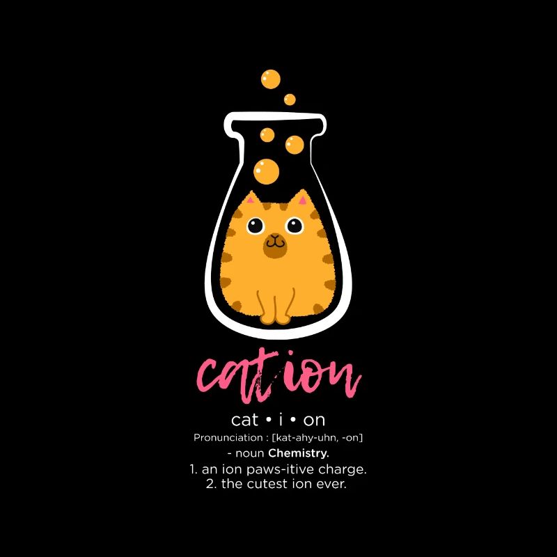 Cation Cat-Ion Cats Word Game Chemistry Physics Nerd