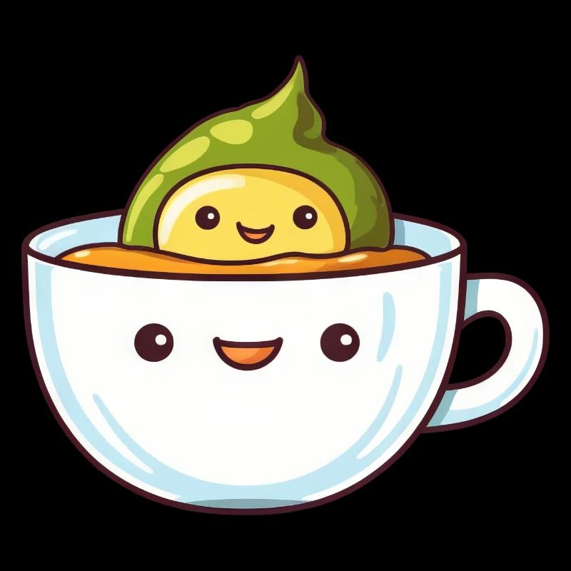 Avocado Badet in Kaffee Frühaufsteher Design