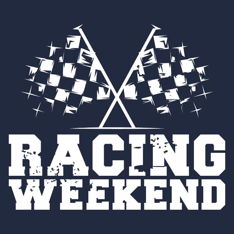 Voitures de week-end de course Symbole de course Drapeau