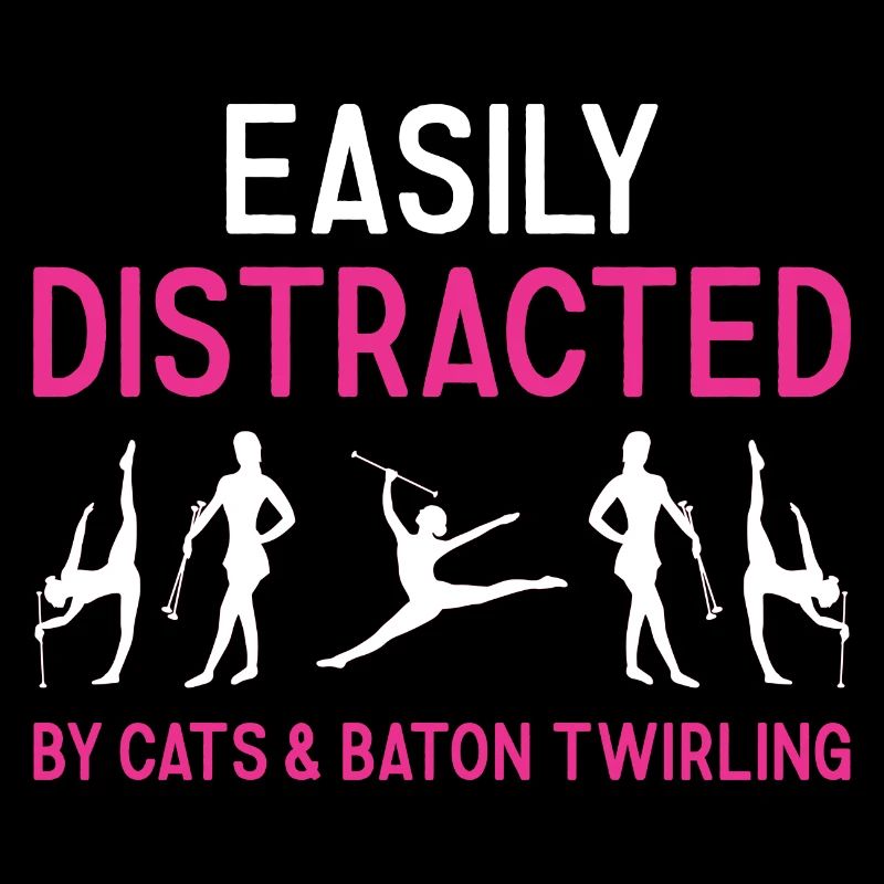 Facilement distrait par les chats et le twirling de bâton