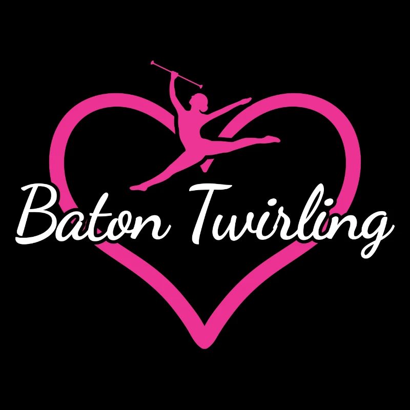 Baton Twirler Heart Baton Twirling