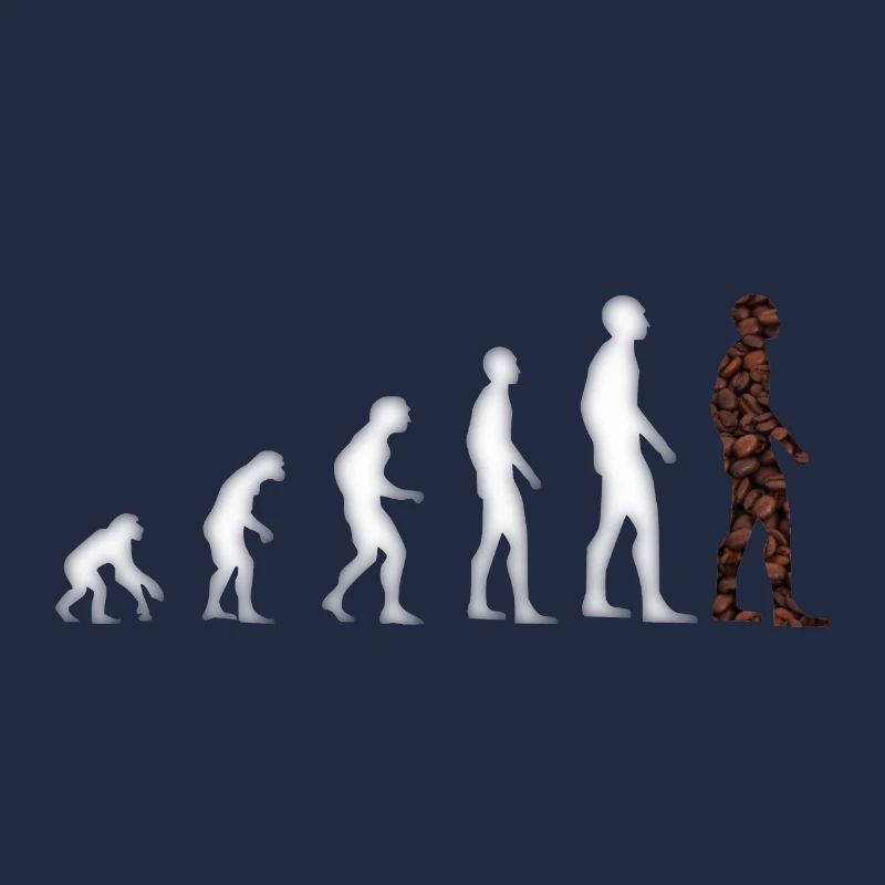 Evolution Mensch Affe Aufrichten Kaffee