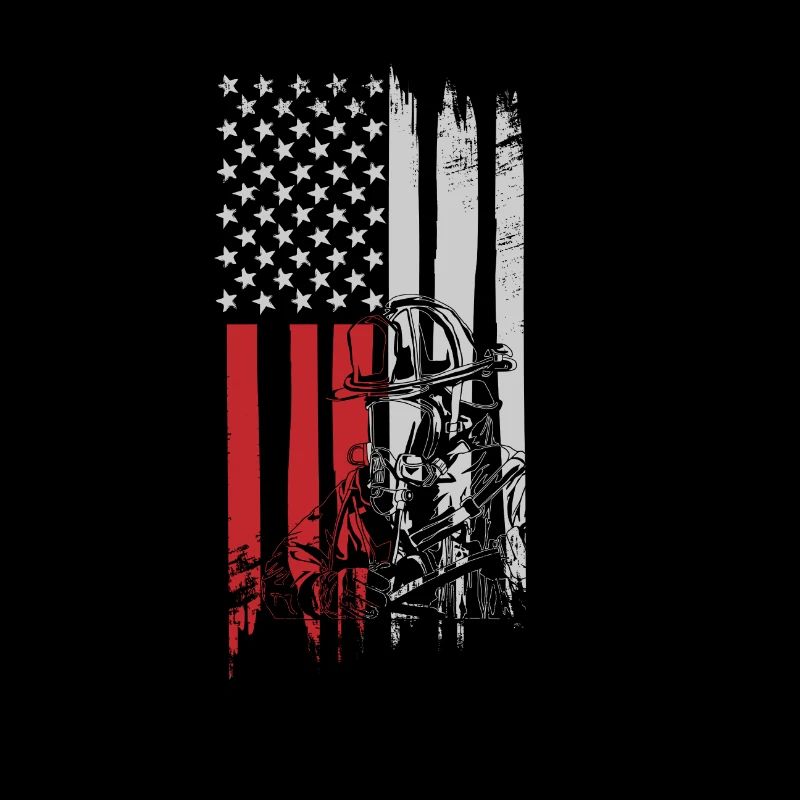 Fire Department USA Flag Firefighter Gift