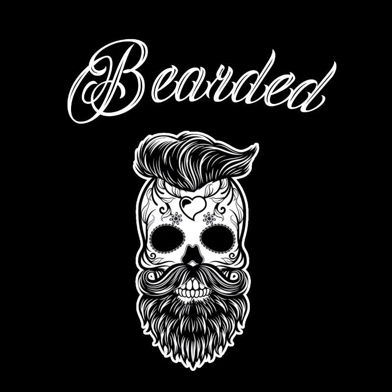 Skull Bearded Totenkopf Stylisch Bärtig