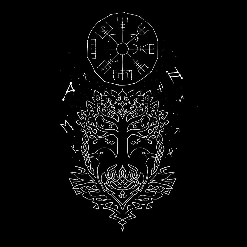 Viking Baum des Lebens Runen Zeichen Symbole