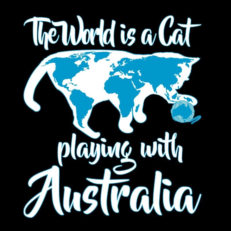 Lustiges Katze spielt mit Australien Welt Geschenk