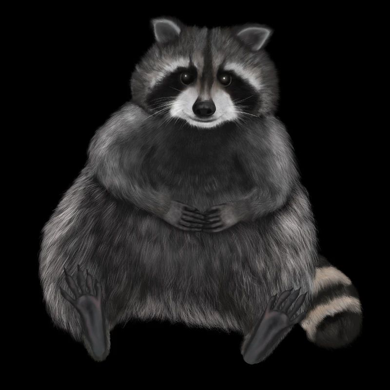 Sitzender entspannter Waschbär