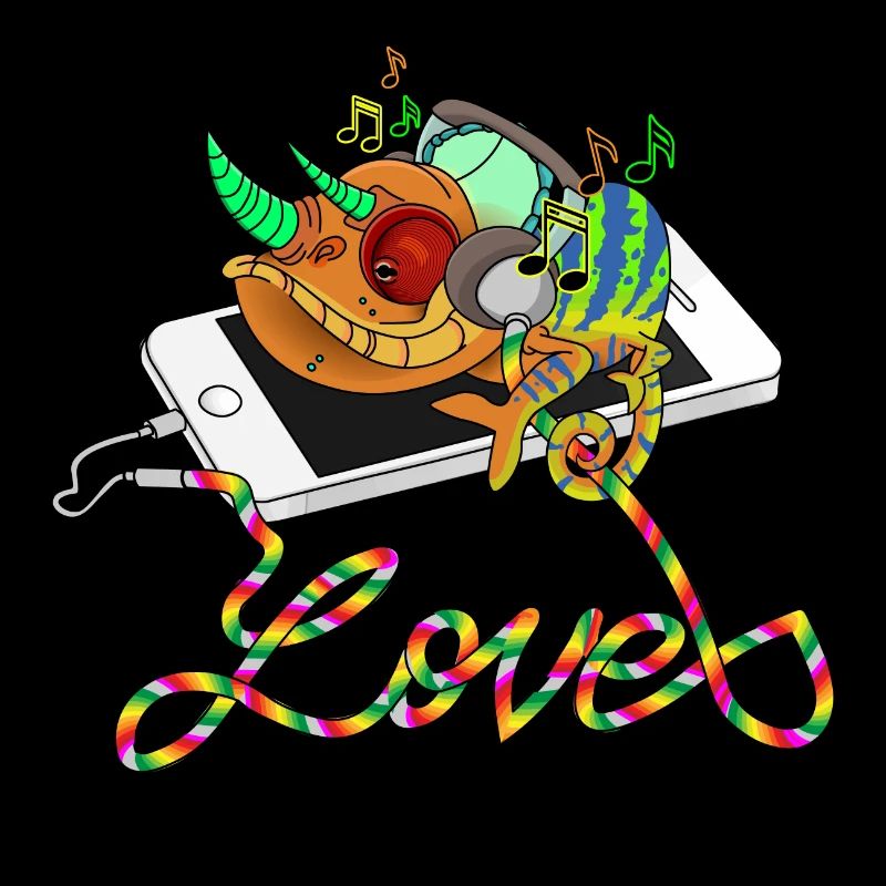 Caméléon aime la musique MP3