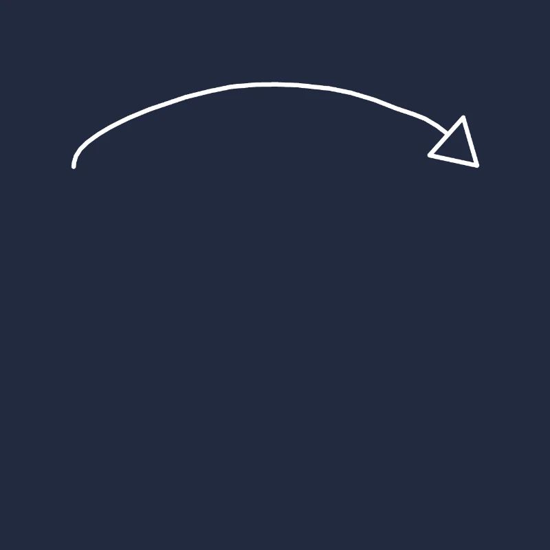 White curved arrow decoration