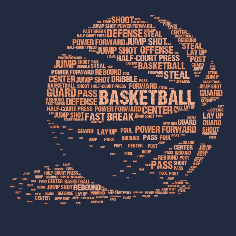 Style de calligraphie de typographie de basket-ball