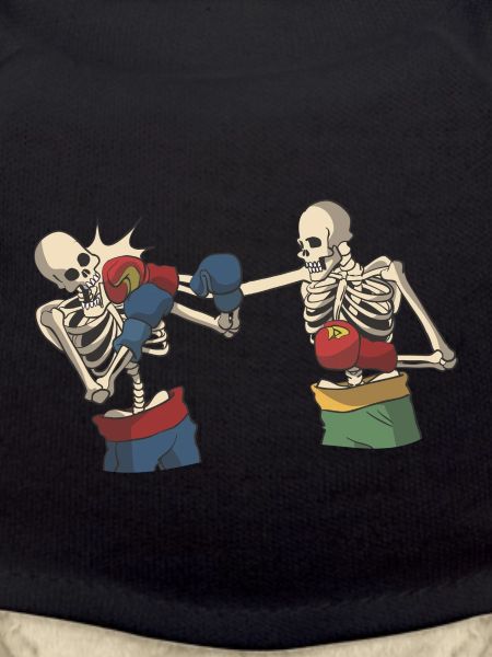 Skeleton while boxing