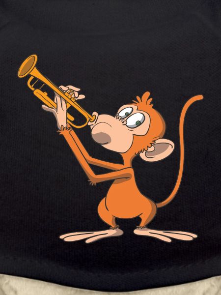 Monkey plays the trumpet