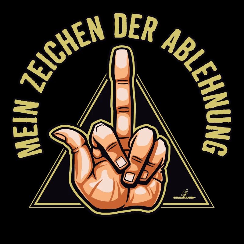 "Mein Zeichen der Ablehnung" (Mittelfinger)
