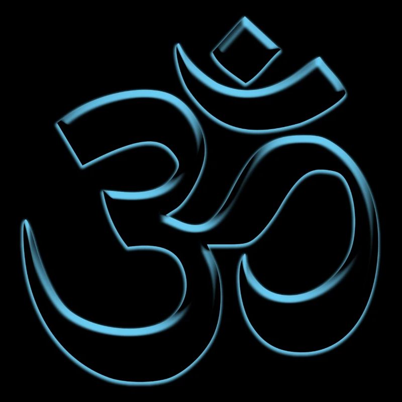 Cooles Buddhismus Om-Zeichen blau durchsicht