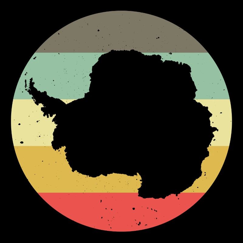 Pôle Antarctique Sud Silhouette Rétro Vintage