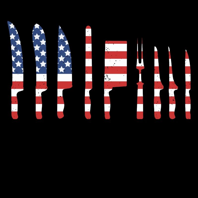 American Flag Kitchen Butcher Knife Set