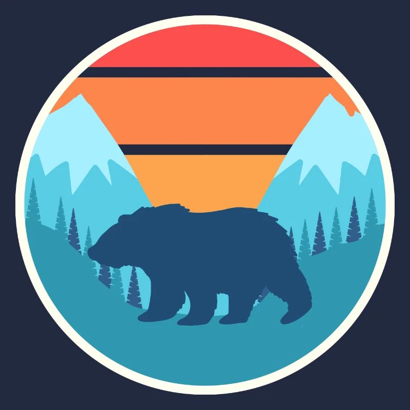 Bear mountains sunset retro