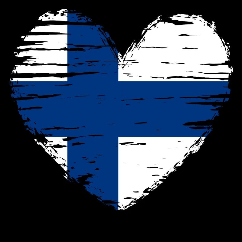 Finlande coeur drapeau blason