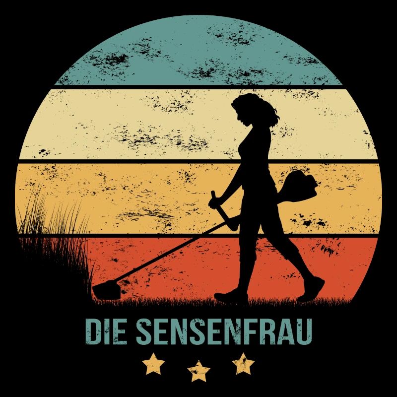Die Sensenfrau grunge Motorsense Gras Sense Garten