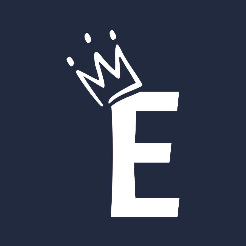 Lettre E avec couronne