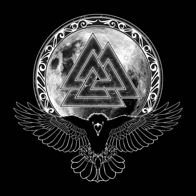 Raven Valknut Full Moon